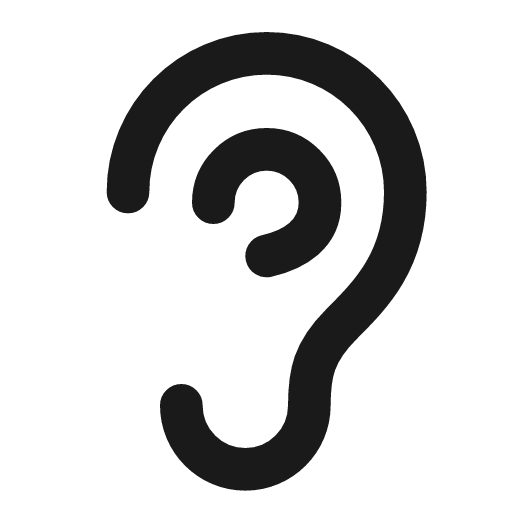Ear icon, line style, from Vadivam