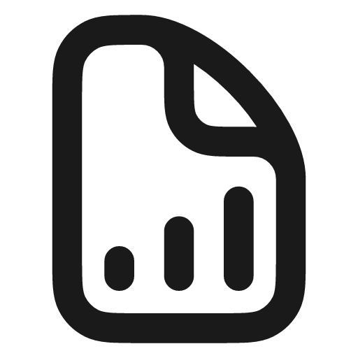 File chart column increasing icon, line style, from Vadivam