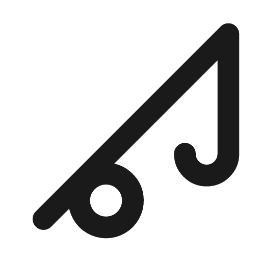 Fishing rod icon, line style, from Vadivam