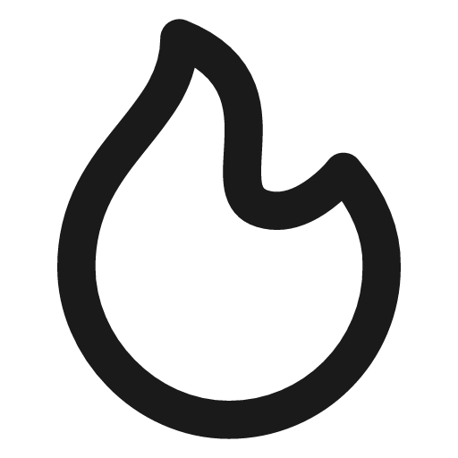 Flame icon, line style, from Vadivam