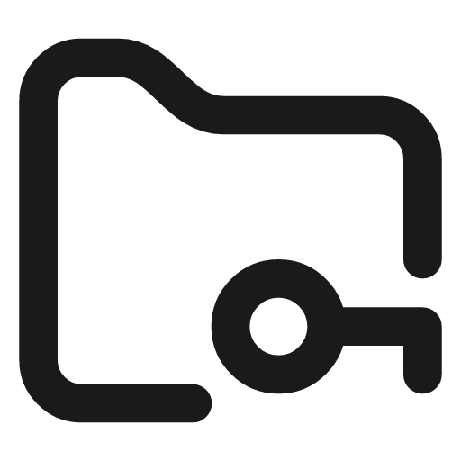 Folder key icon, line style, from Vadivam
