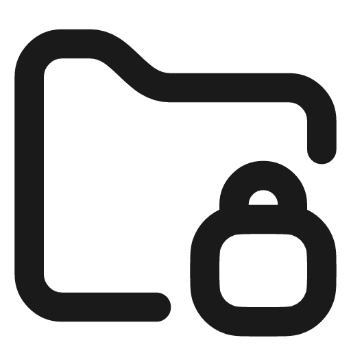Folder lock icon, line style, from Vadivam