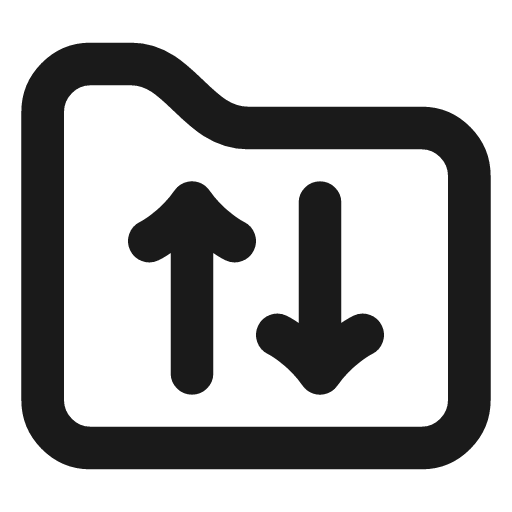 Folder sync icon, line style, from Vadivam
