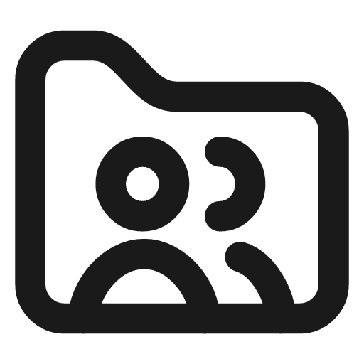 Folder users icon, line style, from Vadivam