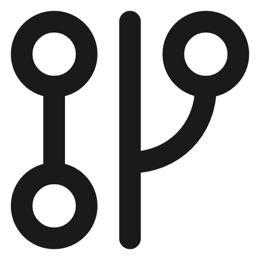 Git graph icon, line style, from Vadivam