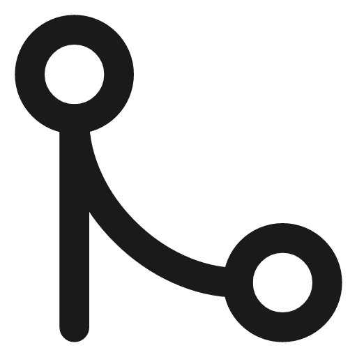 Git merge icon, line style, from Vadivam