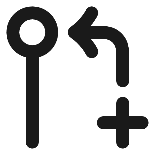 Git pull request create arrow icon, line style, from Vadivam