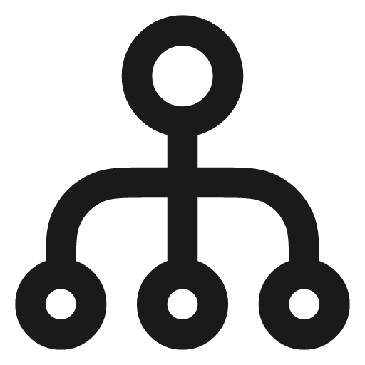 Graph hub icon, line style, from Vadivam