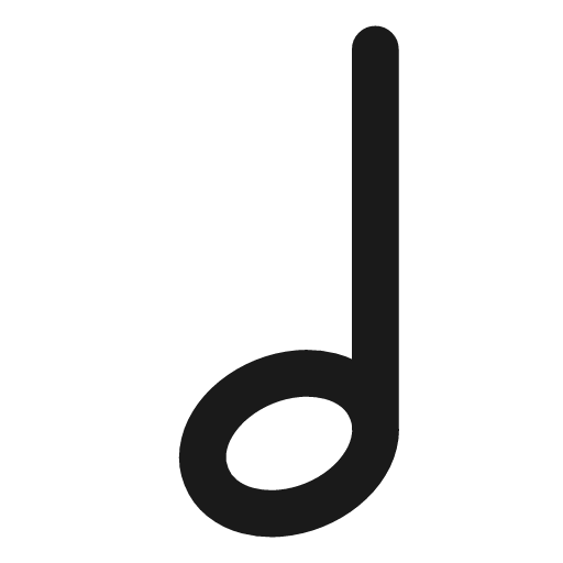 Half note icon, line style, from Vadivam
