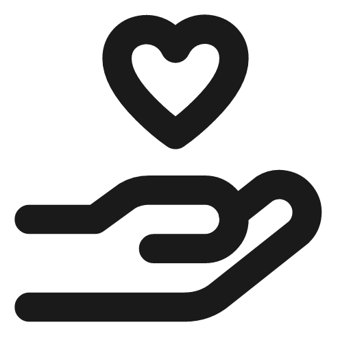 Hand heart icon, line style, from Vadivam