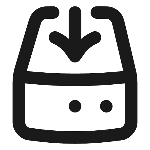 Hard drive download icon, line style, from Vadivam