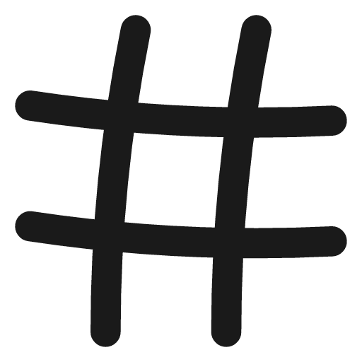 Hash icon, line style, from Vadivam
