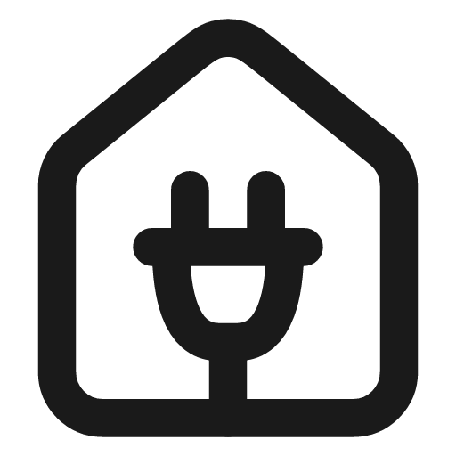 House plug icon, line style, from Vadivam