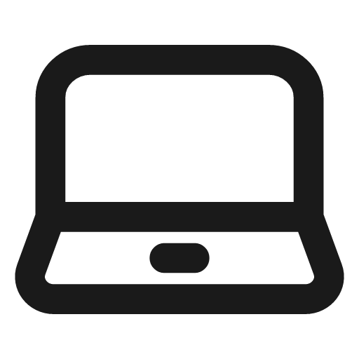 Laptop icon, line style, from Vadivam