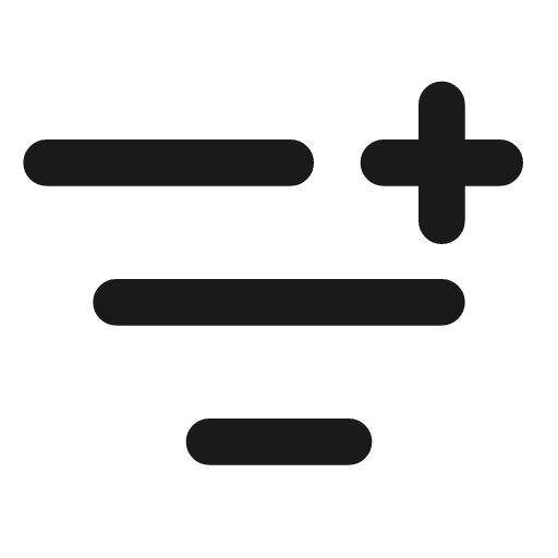 List filter plus icon, line style, from Vadivam