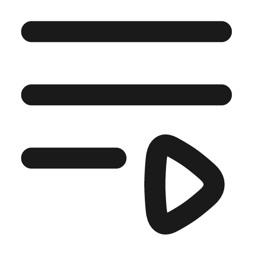 List video icon, line style, from Vadivam