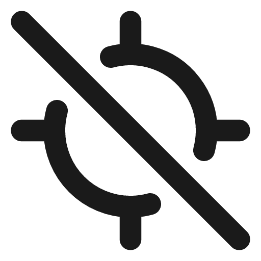 Locate off icon, line style, from Vadivam