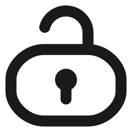 Lock keyhole open icon, line style, from Vadivam