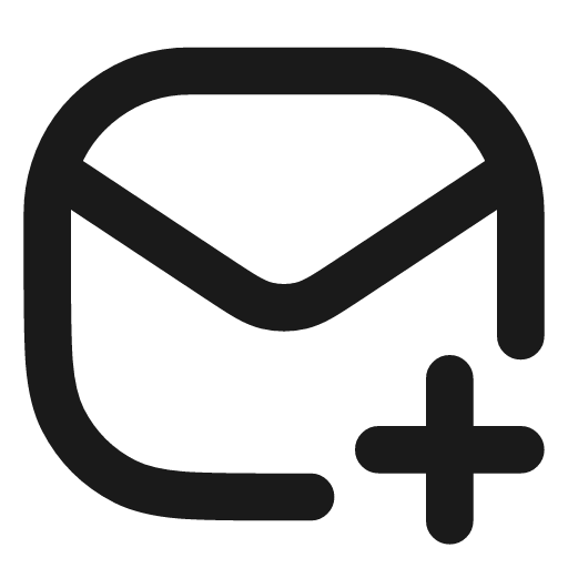 Mail plus icon, line style, from Vadivam