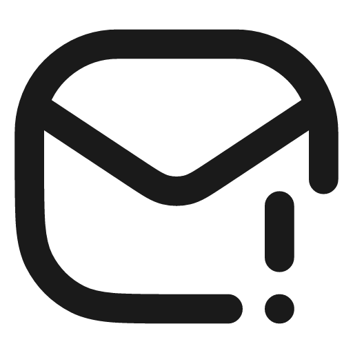 Mail warning icon, line style, from Vadivam
