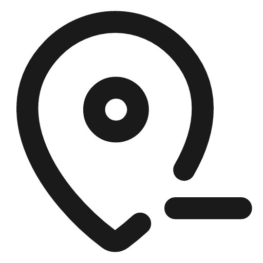 Map pin minus icon, line style, from Vadivam