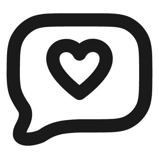 Message square heart icon, line style, from Vadivam