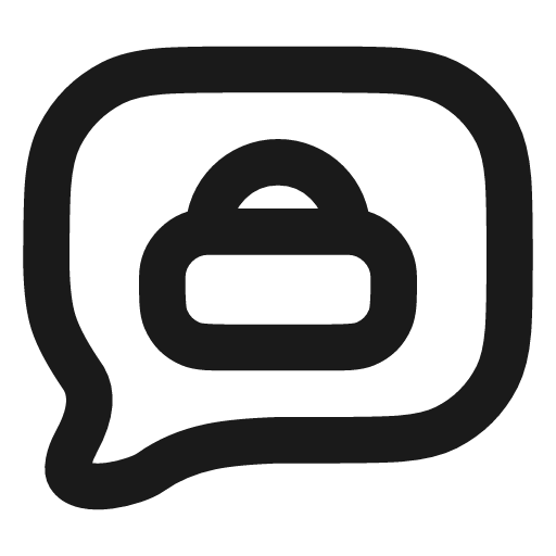 Message square lock icon, line style, from Vadivam