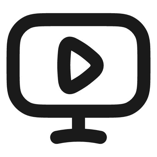 Monitor play icon, line style, from Vadivam