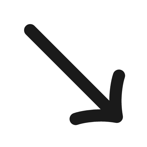 Move down right icon, line style, from Vadivam