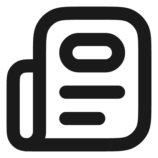Newspaper icon, line style, from Vadivam