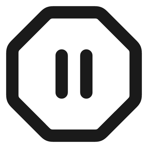 Octagon pause icon, line style, from Vadivam