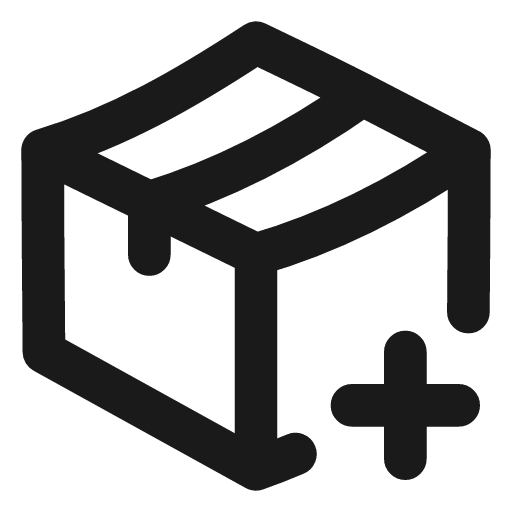 Package plus icon, line style, from Vadivam