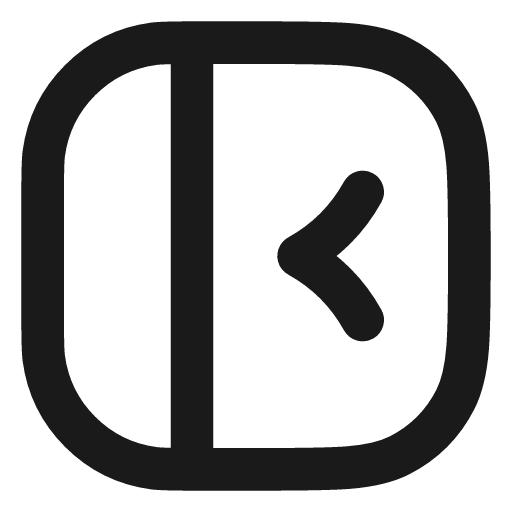 Panel left close icon, line style, from Vadivam