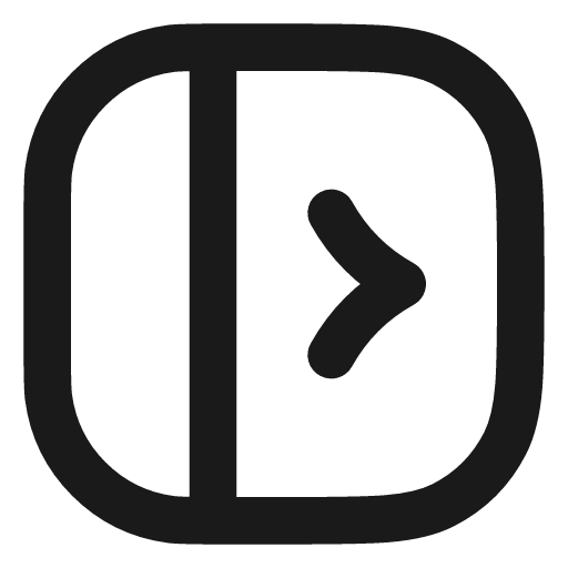 Panel left open icon, line style, from Vadivam