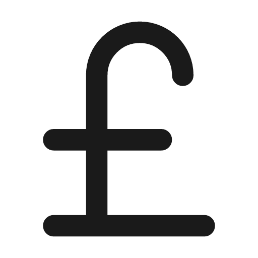 Pound sterling icon, line style, from Vadivam