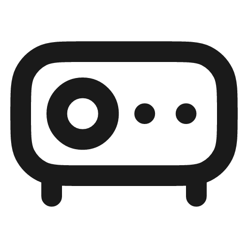 Projector icon, line style, from Vadivam