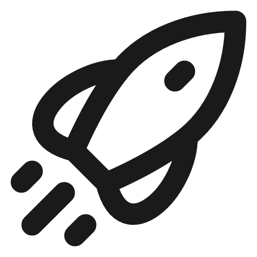 Rocket icon, line style, from Vadivam