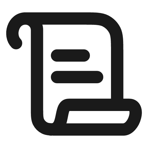 Scroll text icon, line style, from Vadivam