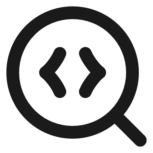 Search code icon, line style, from Vadivam