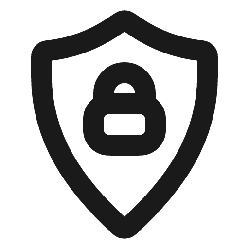 Shield lock icon, line style, from Vadivam