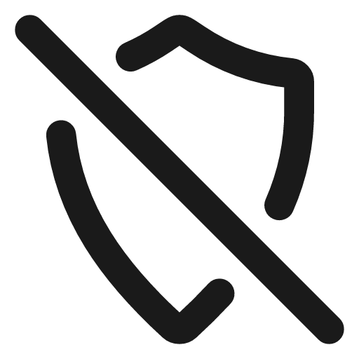 Shield off icon, line style, from Vadivam