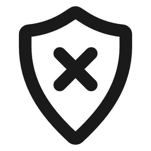Shield x icon, line style, from Vadivam