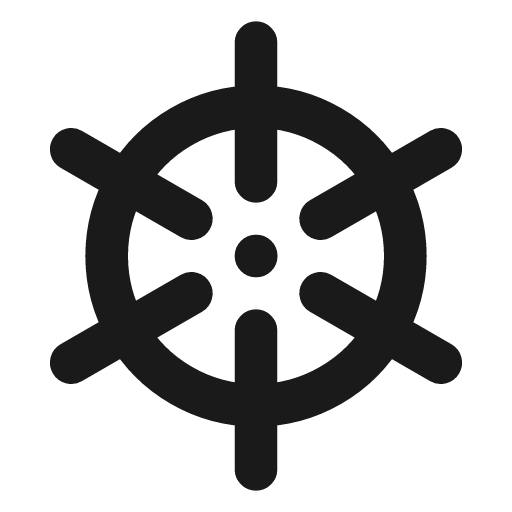 Ship wheel icon, line style, from Vadivam