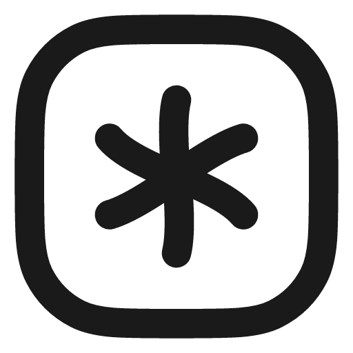 Square asterisk icon, line style, from Vadivam