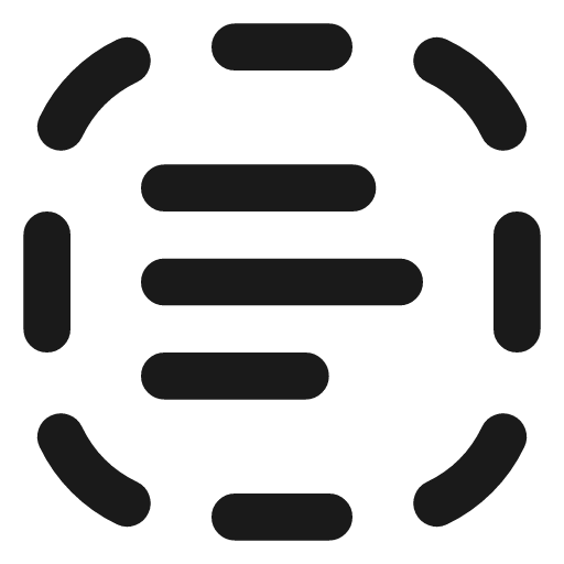Square dashed text icon, line style, from Vadivam