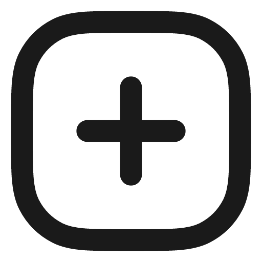 Square plus icon, line style, from Vadivam