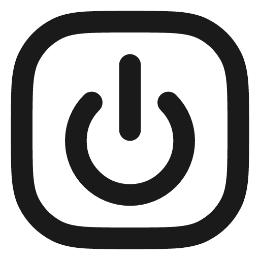 Square power icon, line style, from Vadivam