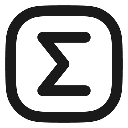Square sigma icon, line style, from Vadivam