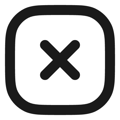 Square x icon, line style, from Vadivam