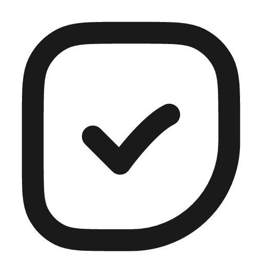 Sticky note check icon, line style, from Vadivam
